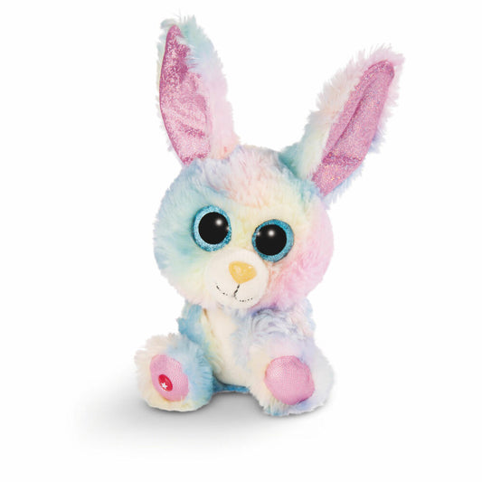 NICI Glubschis Spring Edition Bunny Rainbow Candy Dangling, Cuddly Toy, Plush Toy, Stuffed Toy, 15 cm, 45561