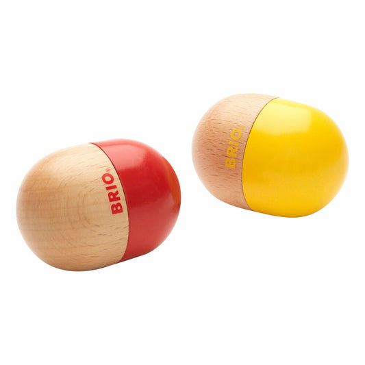 BRIO Rasselei Set, 2-tlg., Rassel, Musik, Holzrassel, Holzspielzeug, Holz Spielzeug, Kleinkind,  30180