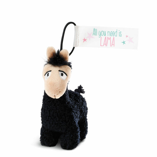 NICI Lama Lorenzo Lama Stofftier Anhänger, Taschenanhänger, Plüsch, Schwarz, 12 cm, 43571