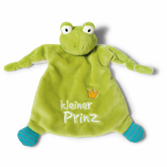 NICI Schmusetuch Frosch, kleiner Prinz, Schnuffeltuch, Plüsch, Polyester, Bunt, 25x25cm, 40045