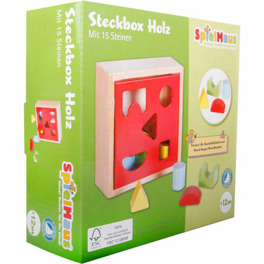 SpielMaus wooden stacking box 15 stones