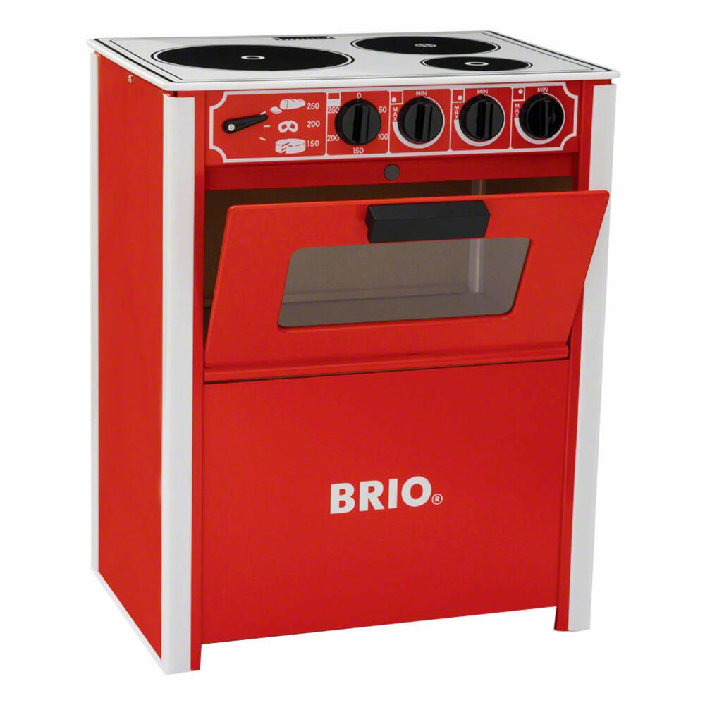 BRIO stove, play kitchen, wooden toy, kitchen, children's kitchen, wooden toy, accessories, red, 31355