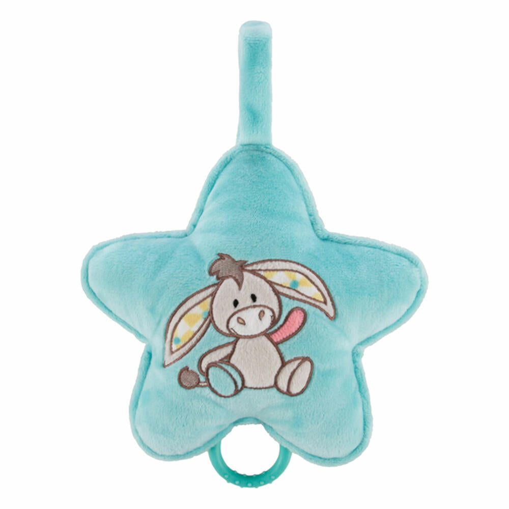 NICI My First NICI Music Box Star, Donkey Muli, Music Box, Baby Accessories, Children's Music Box, Blue, 20 cm, 42360