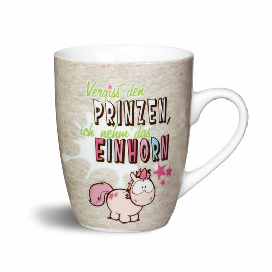 NICI Tasse Vergiss den PRINZEN, ich nehm das EINHORN, Kaffeetasse, Becher, Porzellan, Lila, 310 ml, 40012