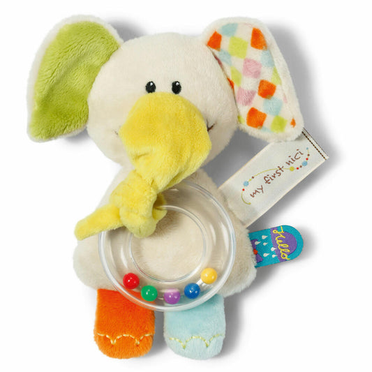 NICI Ringrassel Elefant Dundi, Rassel, Greifspielzeug, Plüsch, Polyester, Bunt, 39712