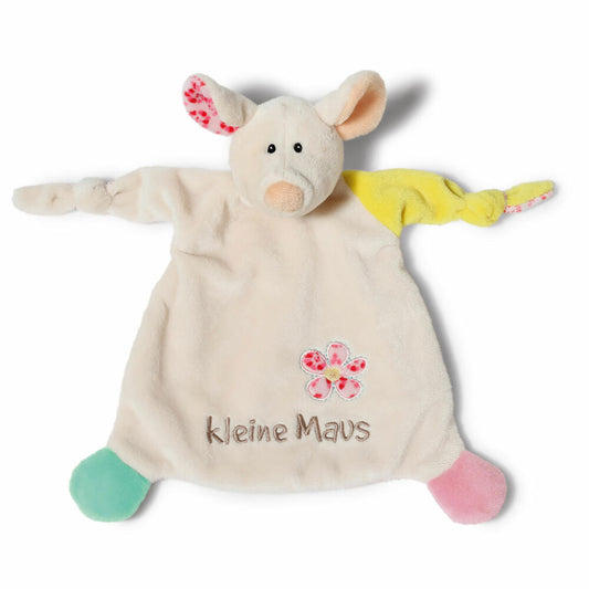 NICI Schmusetuch Maus, kleine Maus, Schnuffeltuch, Plüsch, Polyester, Bunt, 25 x 25 cm, 40039