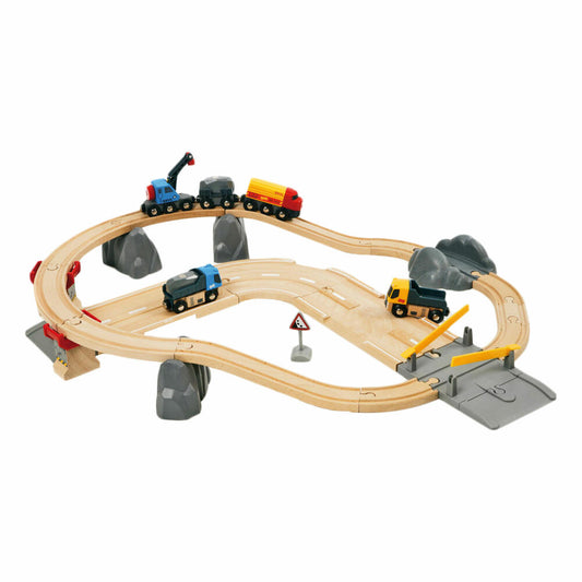 BRIO Roads &amp; Rails Stone Loading Set, 32 pcs., Accessories for the Wooden Railway, Wooden Toys, Wooden Toys, 33210