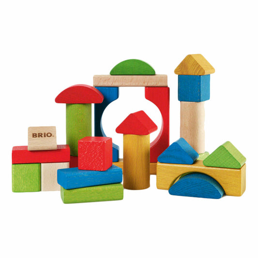 BRIO Bunte Holzbausteine, 25-tlg., Bausteine, Bauklötze, Holzklötze, Holzspielzeug, Holz Spielzeug, Kleinkind, 30114