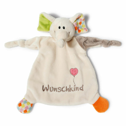 NICI Schmusetuch Elefant, Wunschkind, Schnuffeltuch, Plüsch, Polyester, Bunt, 25 x 25 cm, 40038