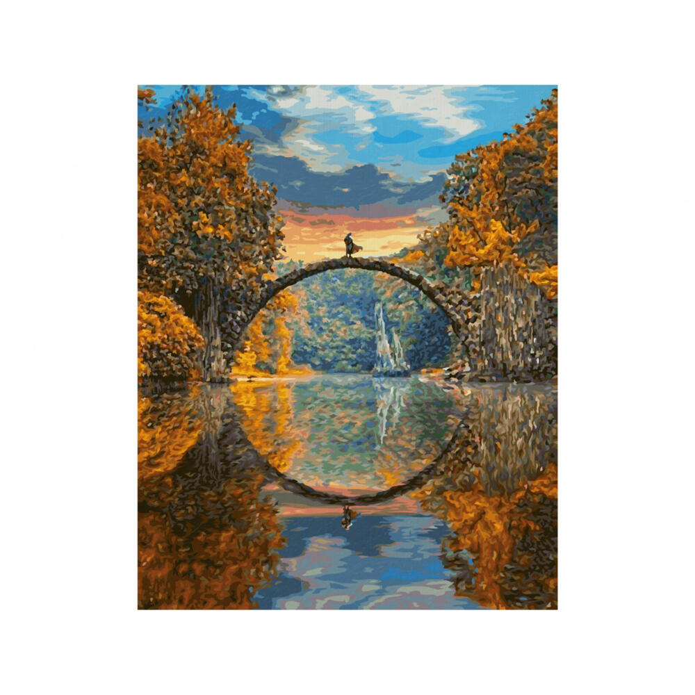 Schipper Painting by Numbers Devil's Bridge at Rakotzsee, Master Class Premium, Coloring Page, Wall Picture, 40 x 50 cm, 609130898