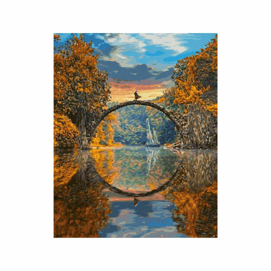 Schipper Malen nach Zahlen Teufelsbrücke am Rakotzsee, Meisterklasse Premium, Malvorlage, Wandbild, 40 x 50 cm, 609130898