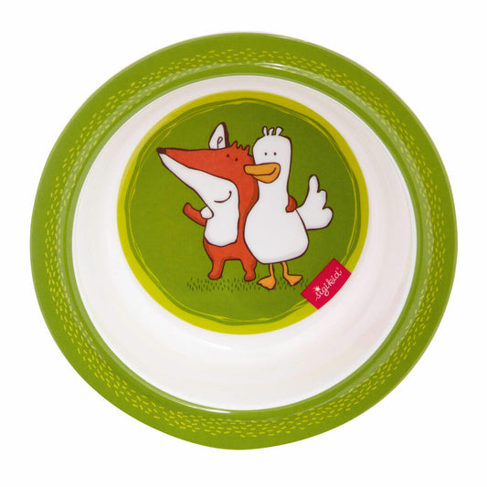 sigikid Forest Fox Bowl Fox, Cereal Bowl, Bowl, Soup Bowl, Children, rPET, Green, Ø 15.5 cm, 25397