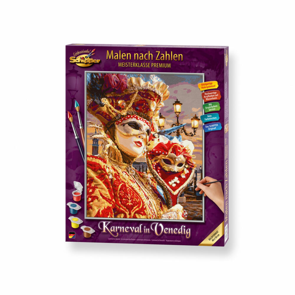 Schipper Painting by Numbers Carnival in Venice, Master Class Premium, Coloring Page, Wall Picture, 40 x 50 cm, 609130869