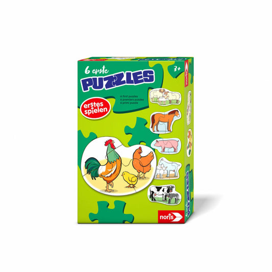 Noris 6 erste Puzzles - Bauernhoftiere, Kinderpuzzle, Kinder Puzzle, Legespiel, ab 3 Jahren, 606012166