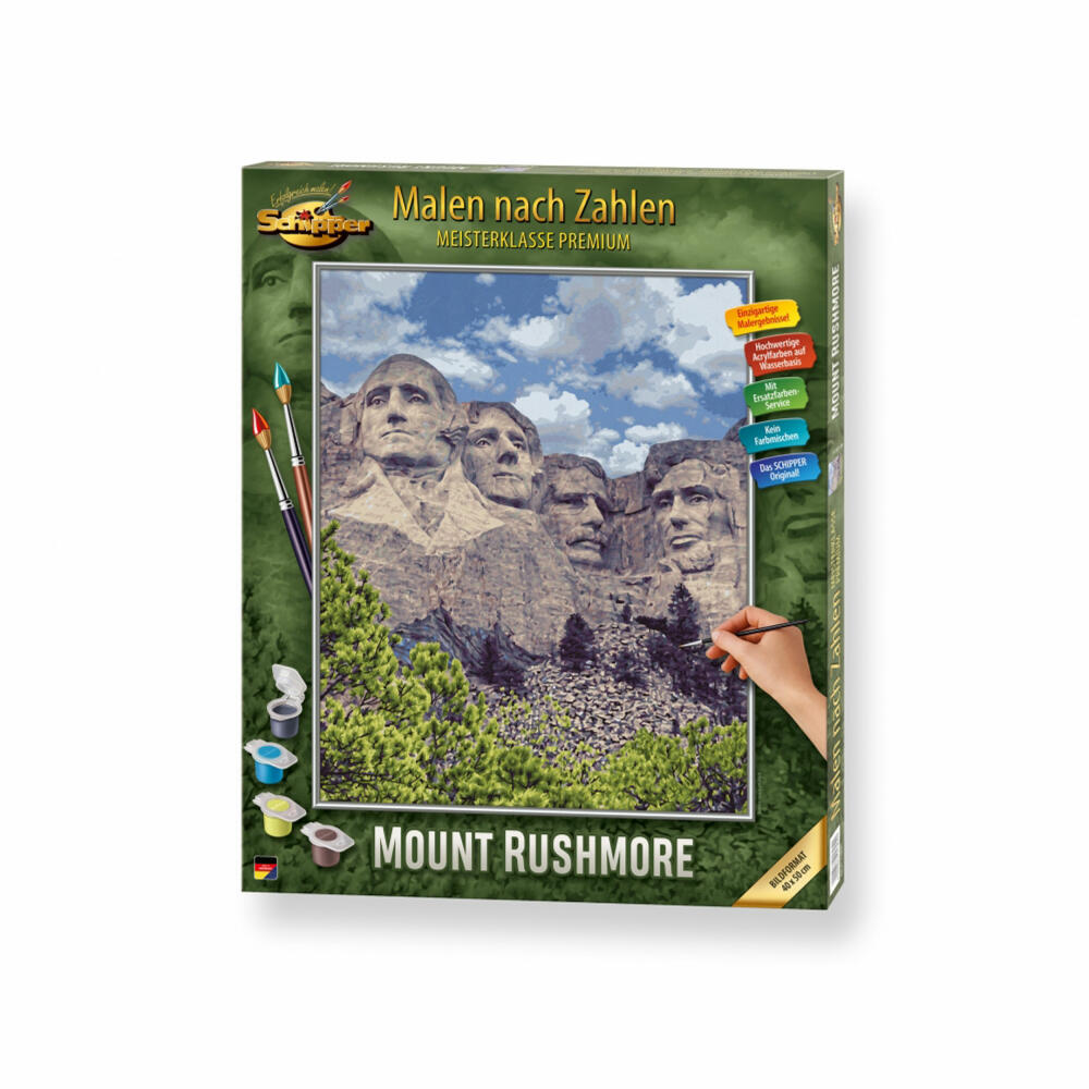 Schipper Malen nach Zahlen Mount Rushmore, Meisterklasse Premium, Malvorlage, Wandbild, 40 x 50 cm, 609130895