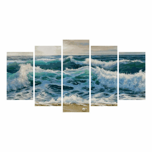 Schipper Painting by Numbers Stormy Sea, Master Class Polyptych, Painting Template, Wall Picture, 132 x 72 cm, 609450865