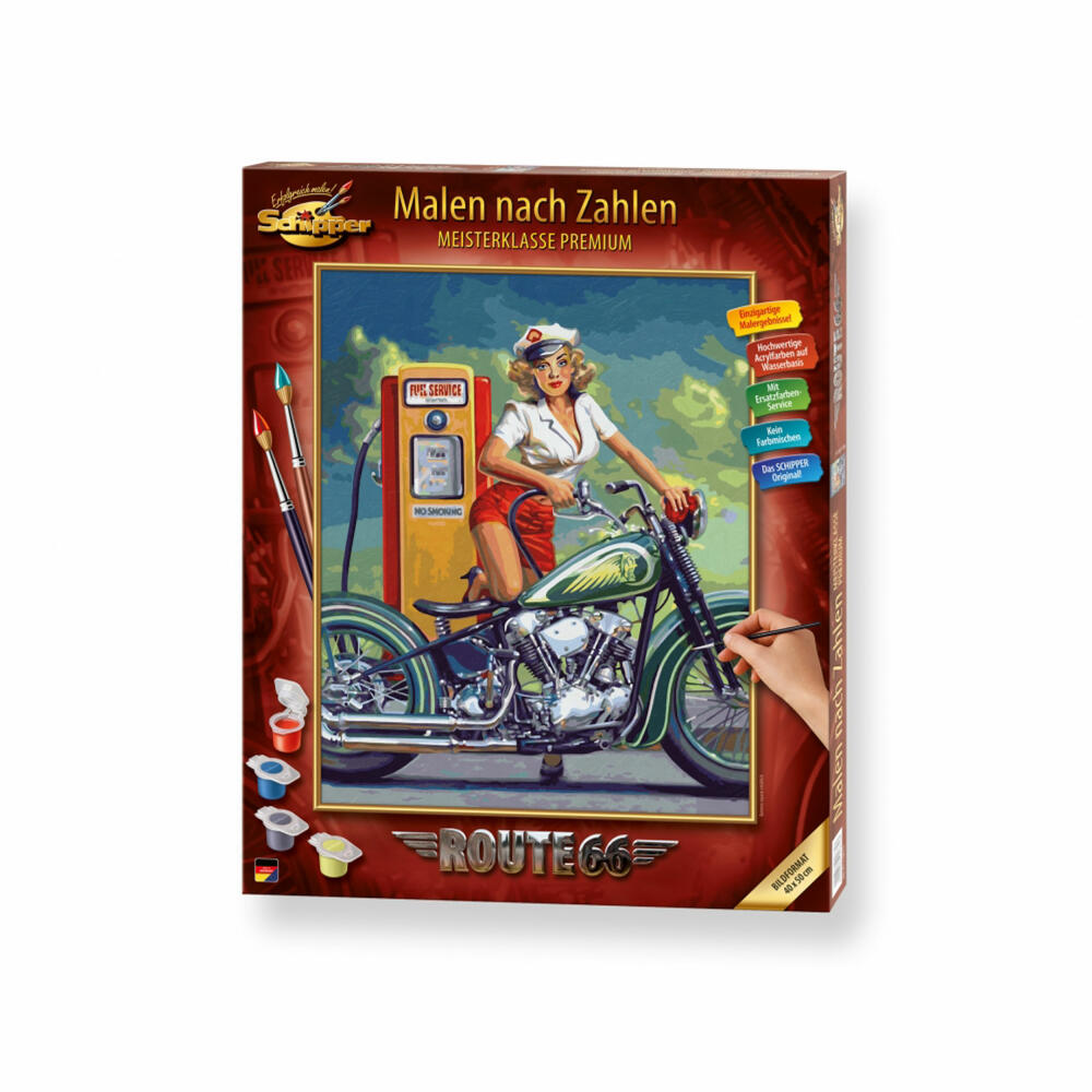 Schipper Malen nach Zahlen Route 66, Meisterklasse Premium, Malvorlage, Wandbild, 40 x 50 cm, 609130875