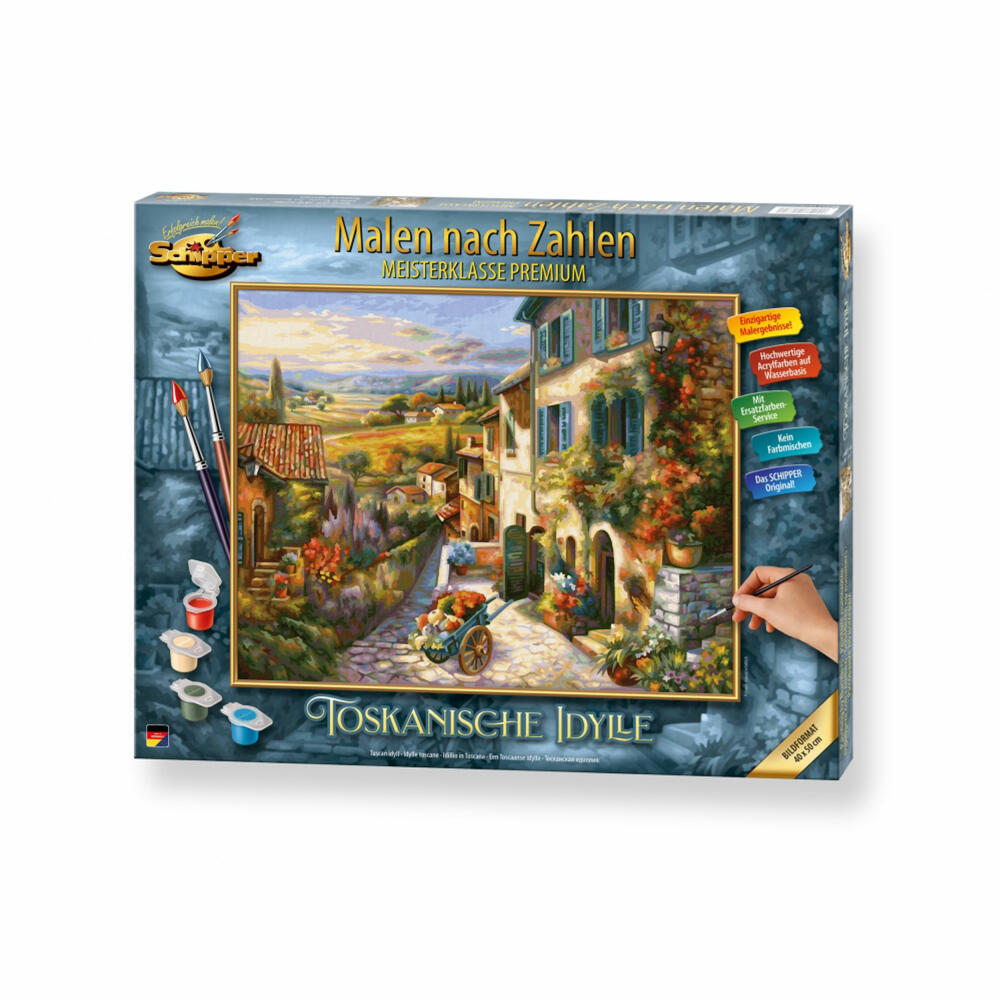 Schipper Painting by Numbers Tuscan Idyll, Master Class Premium, Coloring Page, Wall Picture, 40 x 50 cm, 609130879