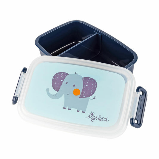 sigikid Brotdose Elefant, Brotbox, Lunchbox, Kinder, Kunststoff, 9 x 17.5 cm, 25367