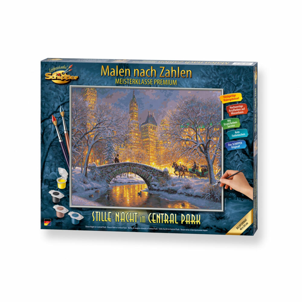 Schipper Painting by Numbers Silent Night in Central Park, Master Class Premium, Coloring Page, Wall Picture, 40 x 50 cm, 609130874