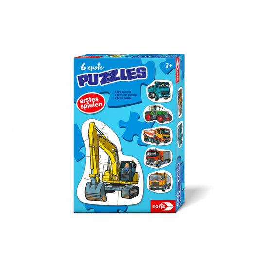 Noris 6 erste Puzzles - Fahrzeuge, Kinderpuzzle, Kinder Puzzle, Legespiel, ab 3 Jahren, 606012167