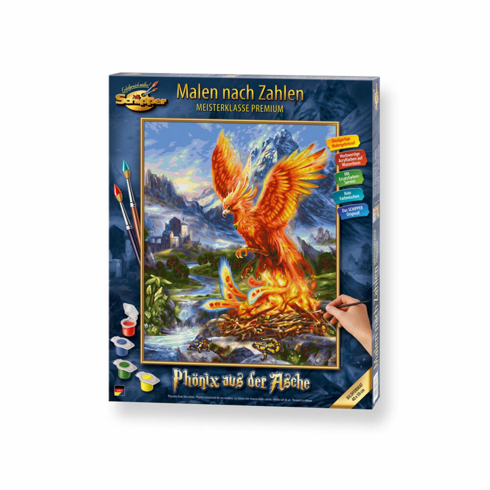 Schipper Painting by Numbers Phoenix from the Ashes, Master Class Premium, Coloring Page, Wall Picture, 40 x 50 cm, 609130870