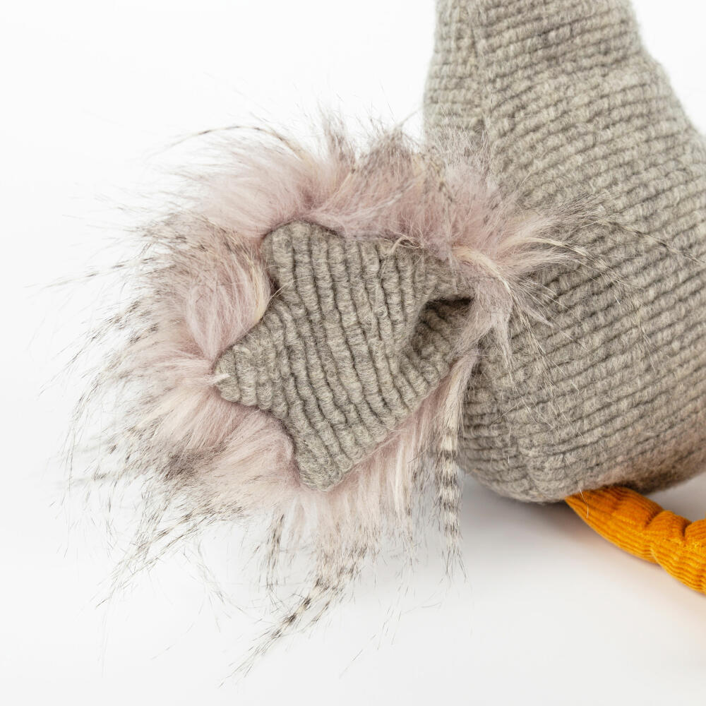 sigikid Chilling Chicken Kikeriki, Kuscheltier, Stofftier, Schmusetier, Grau, 35 cm, 42984