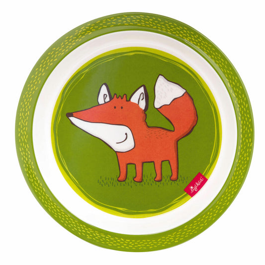 sigikid Forest Fox Plate Fox, Children's Plate, Dinner Plate, Children's Tableware, rPET, Green, Ø 21.5 cm, 25396
