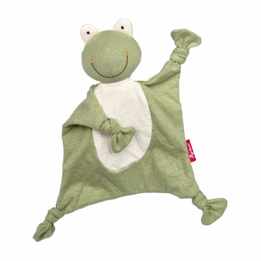 sigikid Jersey-Tuch Frosch Tiny Tissues, Schnuffeltuch, Schmusetuch, Kuscheltuch, Baumwolle, Grün, 26 cm, 39822