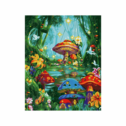 Schipper Malen nach Zahlen Magisches Pilzdorf, Meisterklasse Klassiker, Malvorlage, Wandbild, 24 x 30 cm, 609240867