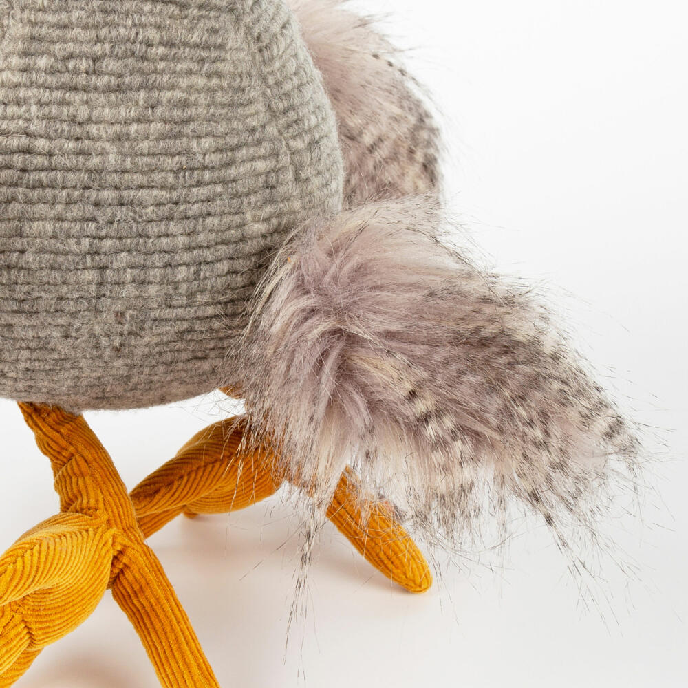 sigikid Chilling Chicken Kikeriki, Kuscheltier, Stofftier, Schmusetier, Grau, 35 cm, 42984