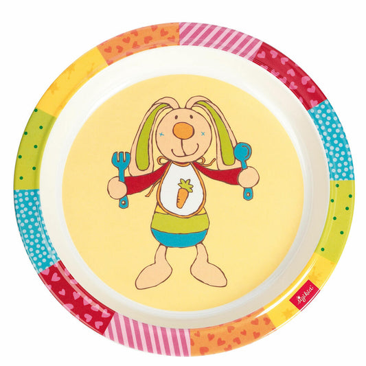 sigikid Rainbow Rabbit Teller Hase, Kinderteller, Speiseteller, Kinder Geschirr, rPET, Ø 21.5 cm, 25388