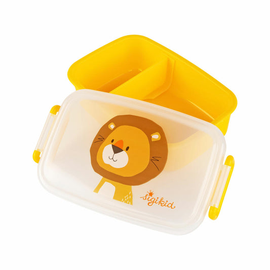 sigikid Brotdose Löwe, Brotbox, Lunchbox, Kinder, Kunststoff, 9 x 17.5 cm, 25364
