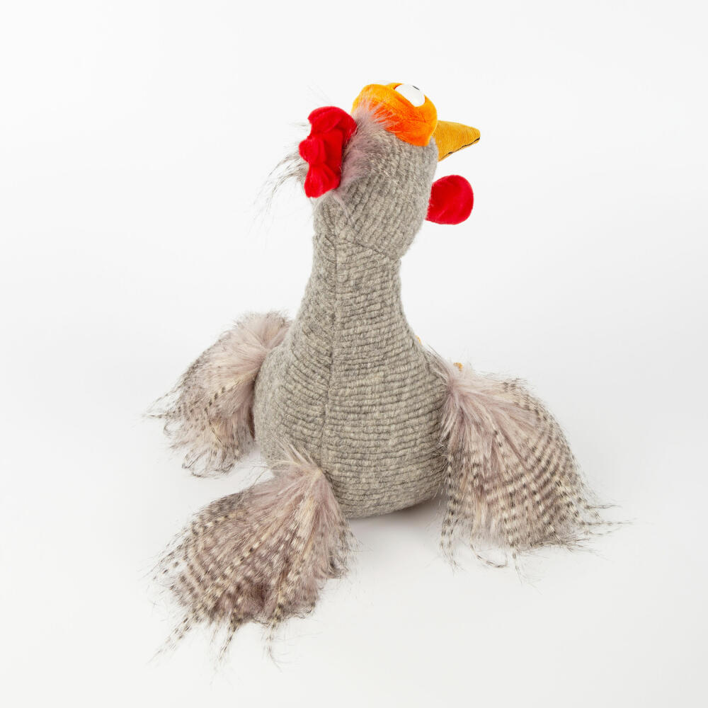 sigikid Chilling Chicken Kikeriki, Kuscheltier, Stofftier, Schmusetier, Grau, 35 cm, 42984