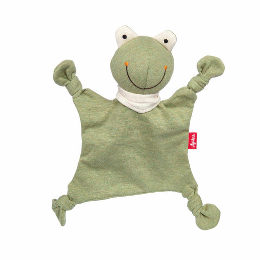sigikid Mini Jersey-Tuch Frosch Tiny Tissues, Schnuffeltuch, Schmusetuch, Kuscheltuch, Baumwolle, Grün, 18 cm, 39838