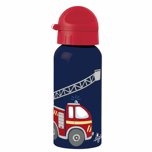 sigikid Trinkflasche Feuerwehr, Kindertrinkflasche, Kinder Flasche, Wasserflasche, Edelstahl / Kunststoff, 400 ml, 25378