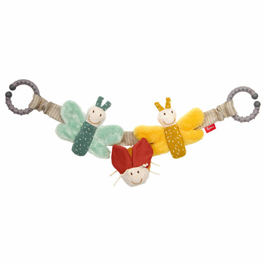 sigikid PlayQ Wagenkette Schmetterling Yellow, Kinderwagenkette, Kette, Kinderwagen, Babyschale, Spielzeug, 43225