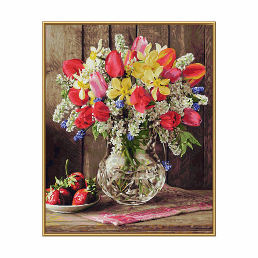 Schipper Malen nach Zahlen Ein Gruß aus dem Bauerngarten, Meisterklasse Premium, Malvorlage, Wandbild, 40 x 50 cm, 609130790