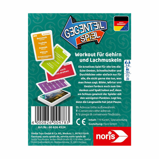 Noris Gegenteil-Spiel, Kartenspiel, Familienspiel, Gesellschaftsspiel, ab 10 Jahren, 606264524