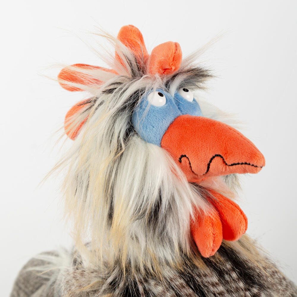 sigikid Tour de Poule Kikeriki, Kuscheltier, Stofftier, Schmusetier, Grau, 26 cm, 42992