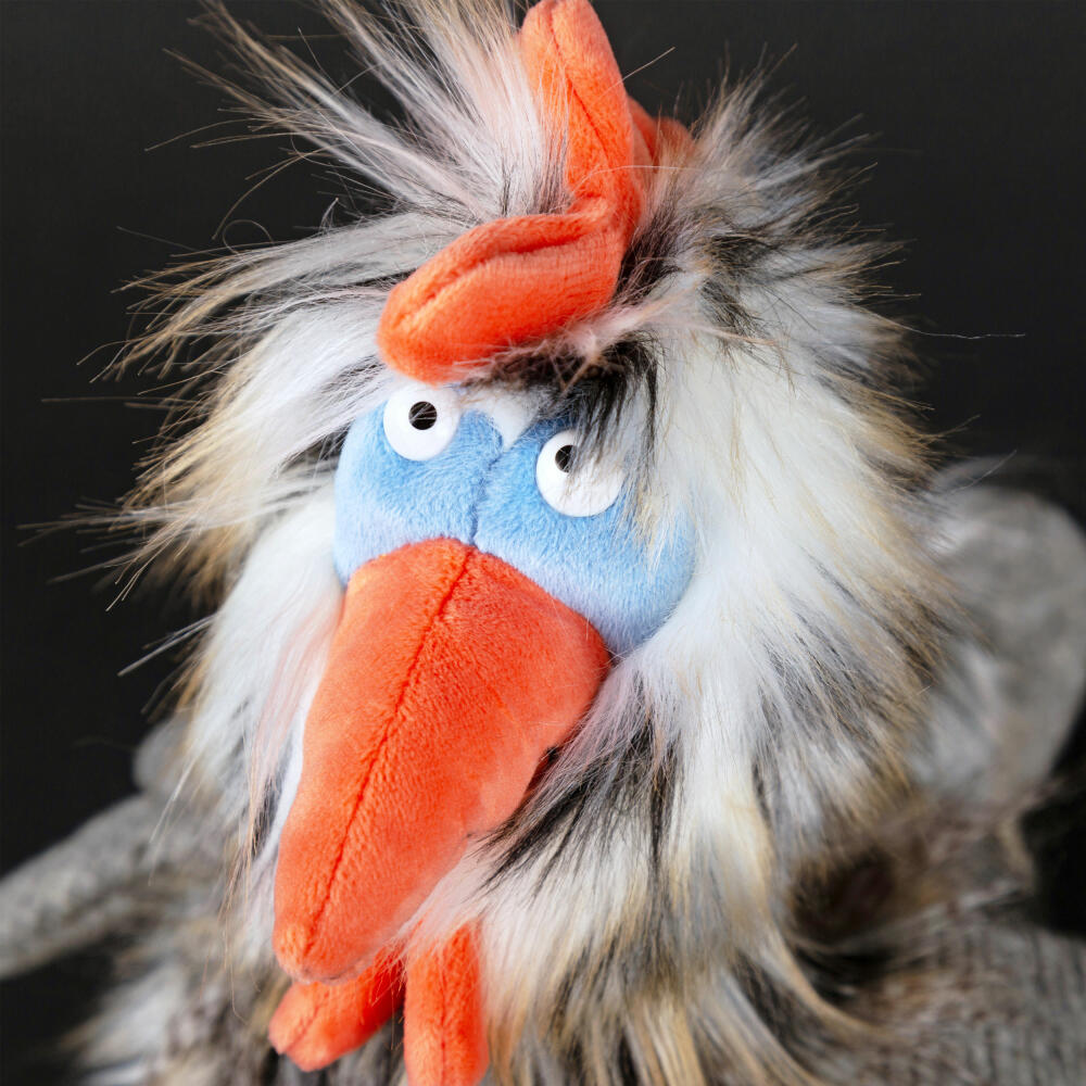 sigikid Tour de Poule Kikeriki, Kuscheltier, Stofftier, Schmusetier, Grau, 26 cm, 42992