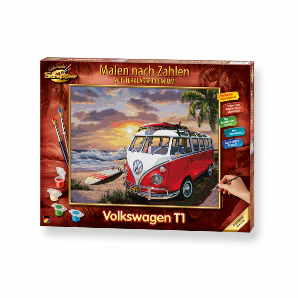 Schipper Paint by Numbers Volkswagen T1, Master Class Premium, Coloring Page, Wall Picture, 40 x 50 cm, 609130861