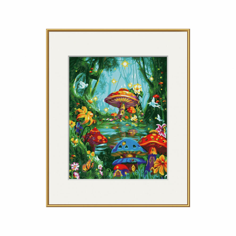 Schipper Malen nach Zahlen Magisches Pilzdorf, Meisterklasse Klassiker, Malvorlage, Wandbild, 24 x 30 cm, 609240867