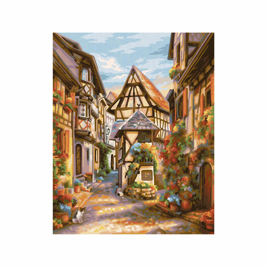 Schipper Malen nach Zahlen Dorfgässchen, Meisterklasse Klassiker, Malvorlage, Wandbild, 24 x 30 cm, 609240878