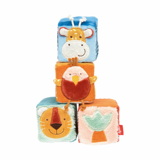 sigikid PlayQ Aktiv-Würfel Set Yellow, Greifling, Greifspielzeug, Plüschwürfel, Spielzeug, Polyester, 43226