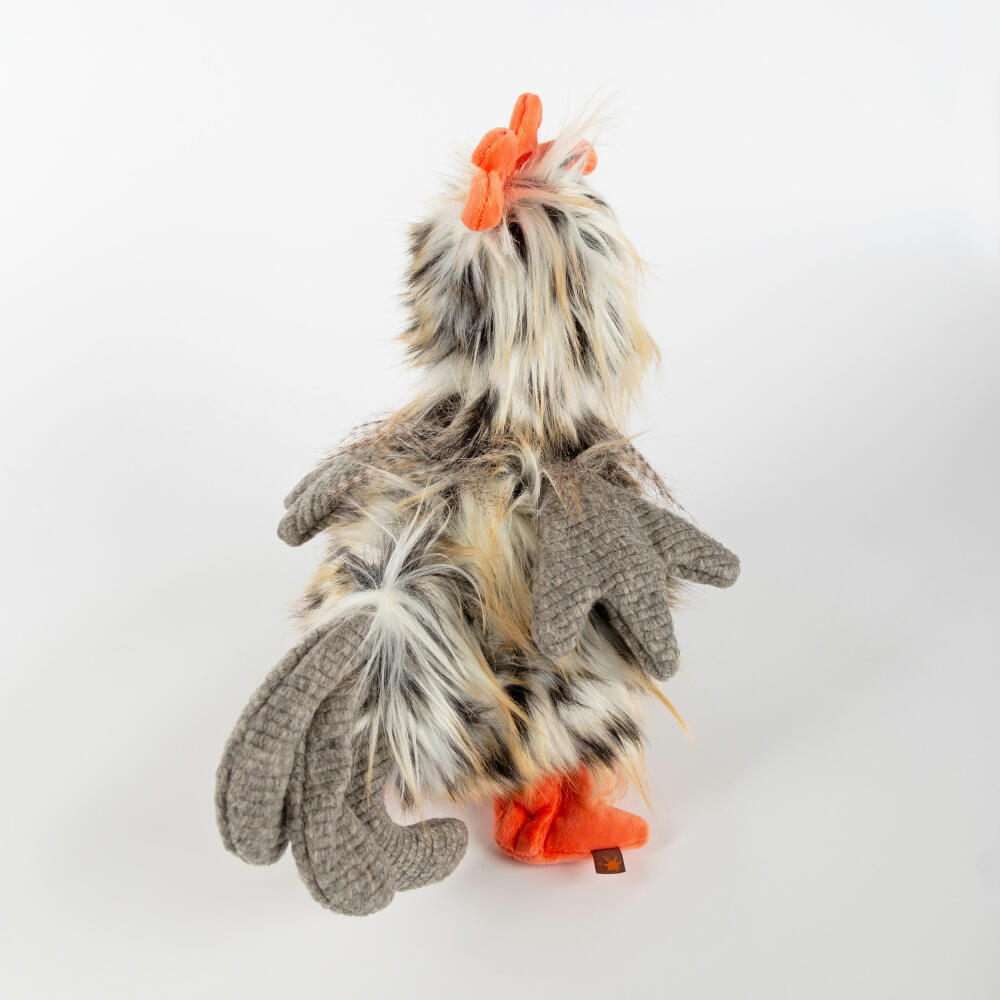 sigikid Tour de Poule Kikeriki, Kuscheltier, Stofftier, Schmusetier, Grau, 26 cm, 42992