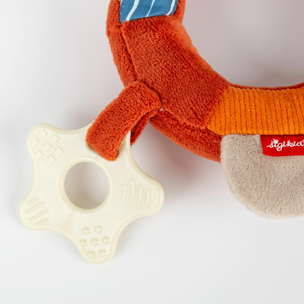 sigikid PlayQ Active Ring Fox Yellow, grasping toy, grasping toy, rattle, baby toy, polyester, 43224