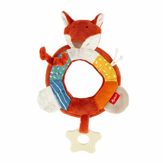 sigikid PlayQ Active Ring Fox Yellow, grasping toy, grasping toy, rattle, baby toy, polyester, 43224