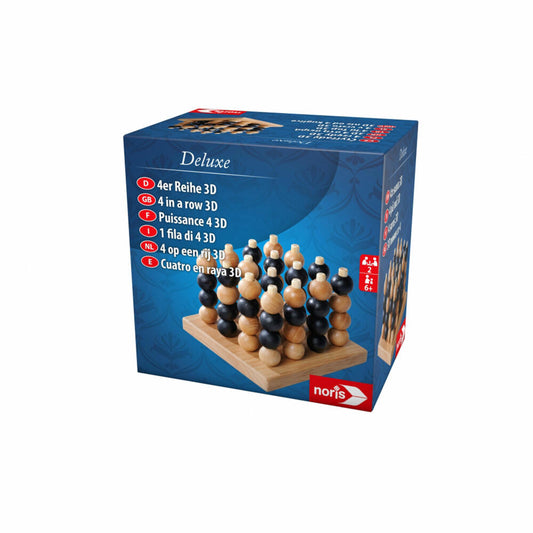 Noris Deluxe 4er Reihe 3D, Spieleklassiker, Denkspiel, Strategiespiel, ab 6 Jahren, 606102033