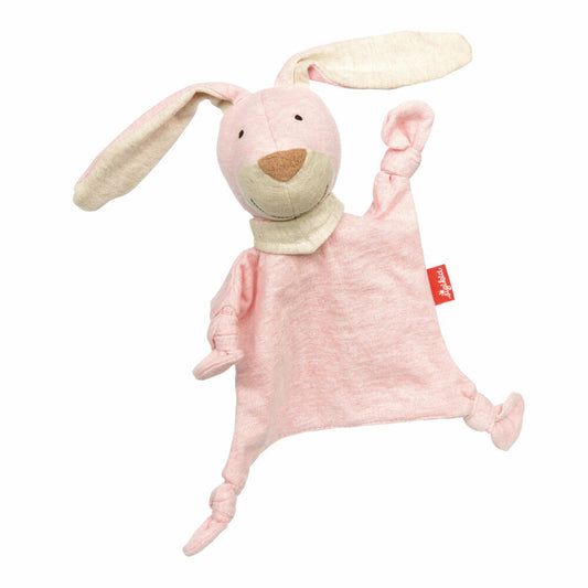 sigikid Mini Jersey-Tuch Hase Tiny Tissues, Schnuffeltuch, Schmusetuch, Kuscheltuch, Baumwolle, Rosa, 18 cm, 39837